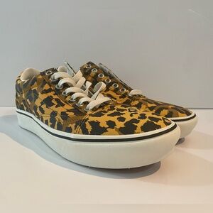 Vans Comfycush Old Sckool Leopard Print Sneakers - Black and Yellow